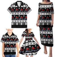 Skiing Snowflake Christmas Family Matching Puletasi and Hawaiian Shirt Xmas Holiday Patterns - Wonder Print Shop