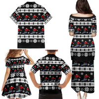 Skiing Snowflake Christmas Family Matching Puletasi and Hawaiian Shirt Xmas Holiday Patterns - Wonder Print Shop
