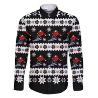 Skiing Snowflake Christmas Family Matching Puletasi and Hawaiian Shirt Xmas Holiday Patterns - Wonder Print Shop