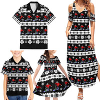 Skiing Snowflake Christmas Family Matching Summer Maxi Dress and Hawaiian Shirt Xmas Holiday Patterns - Wonder Print Shop