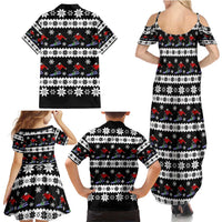 Skiing Snowflake Christmas Family Matching Summer Maxi Dress and Hawaiian Shirt Xmas Holiday Patterns - Wonder Print Shop