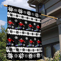 Skiing Snowflake Christmas Garden Flag Xmas Holiday Patterns - Wonder Print Shop