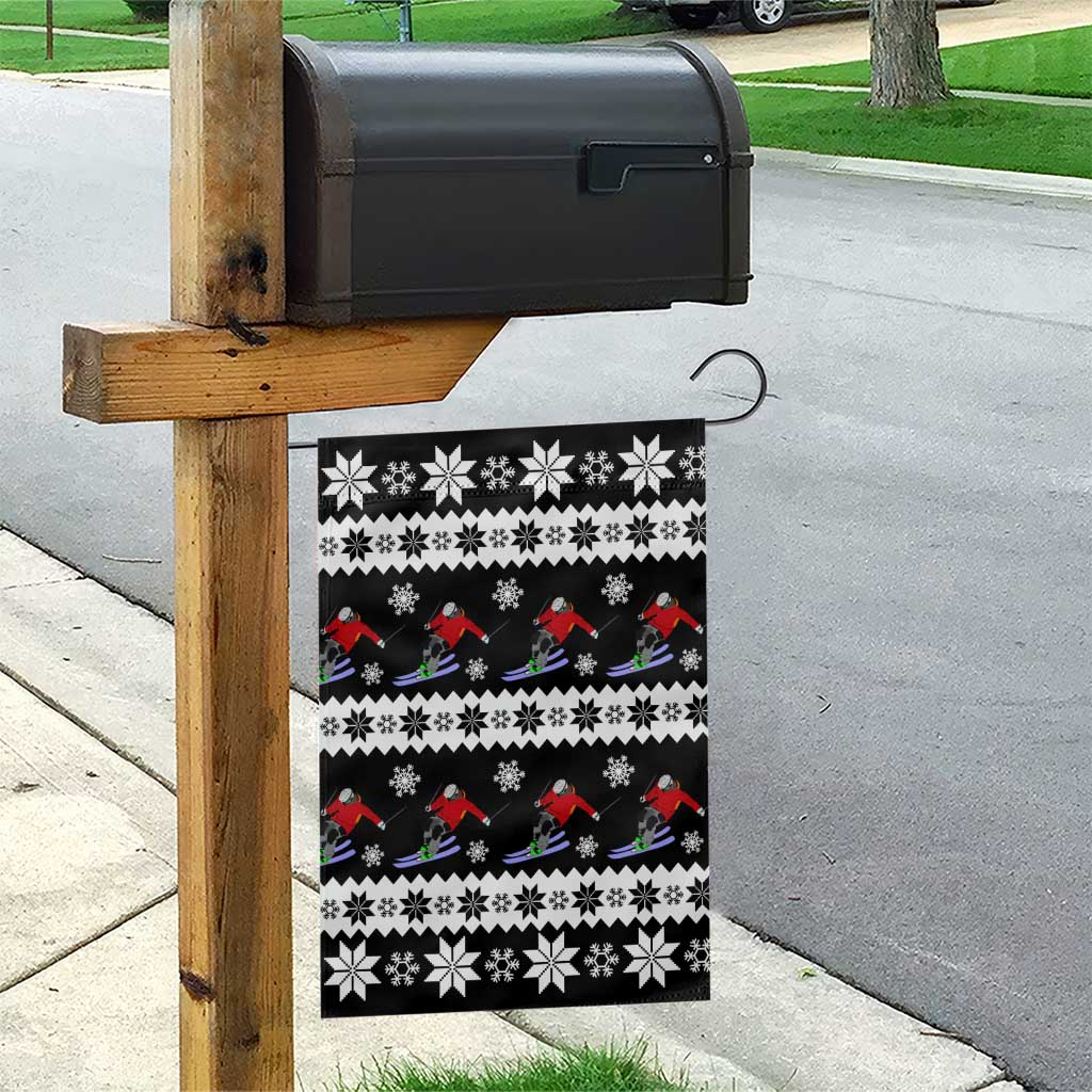 Skiing Snowflake Christmas Garden Flag Xmas Holiday Patterns - Wonder Print Shop