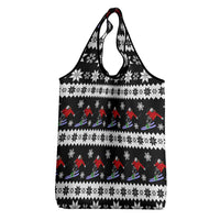 Skiing Snowflake Christmas Grocery Bag Xmas Holiday Patterns - Wonder Print Shop