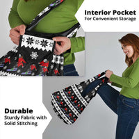 Skiing Snowflake Christmas Grocery Bag Xmas Holiday Patterns - Wonder Print Shop