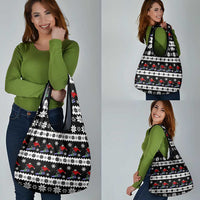 Skiing Snowflake Christmas Grocery Bag Xmas Holiday Patterns - Wonder Print Shop