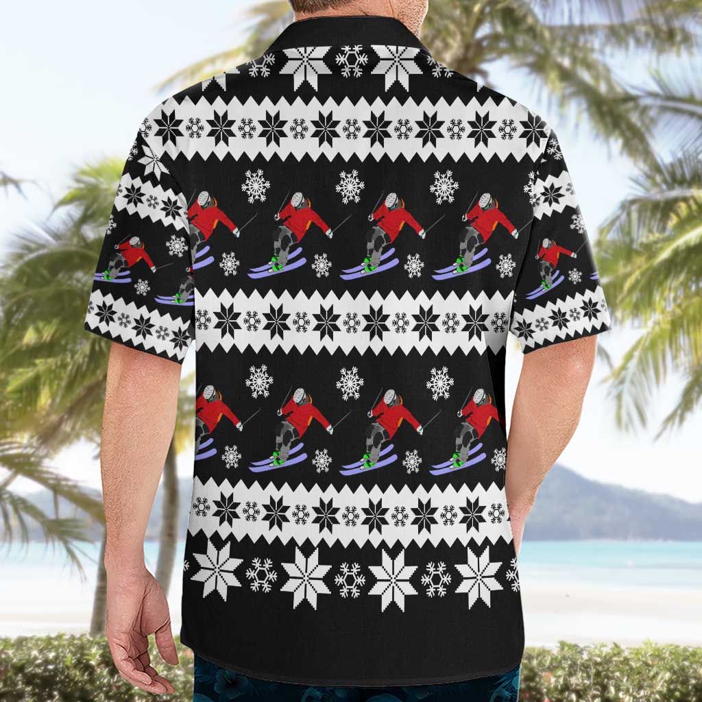 Skiing Snowflake Christmas Hawaiian Shirt Xmas Holiday Patterns - Wonder Print Shop