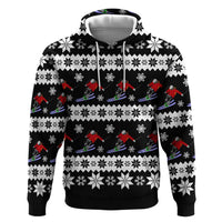 Skiing Snowflake Christmas Hoodie Xmas Holiday Patterns - Wonder Print Shop