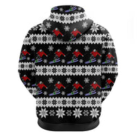 Skiing Snowflake Christmas Hoodie Xmas Holiday Patterns - Wonder Print Shop