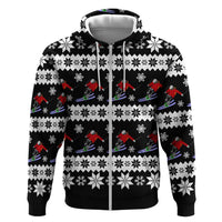 Skiing Snowflake Christmas Hoodie Xmas Holiday Patterns - Wonder Print Shop