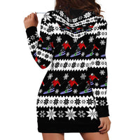 Skiing Snowflake Christmas Hoodie Dress Xmas Holiday Patterns - Wonder Print Shop