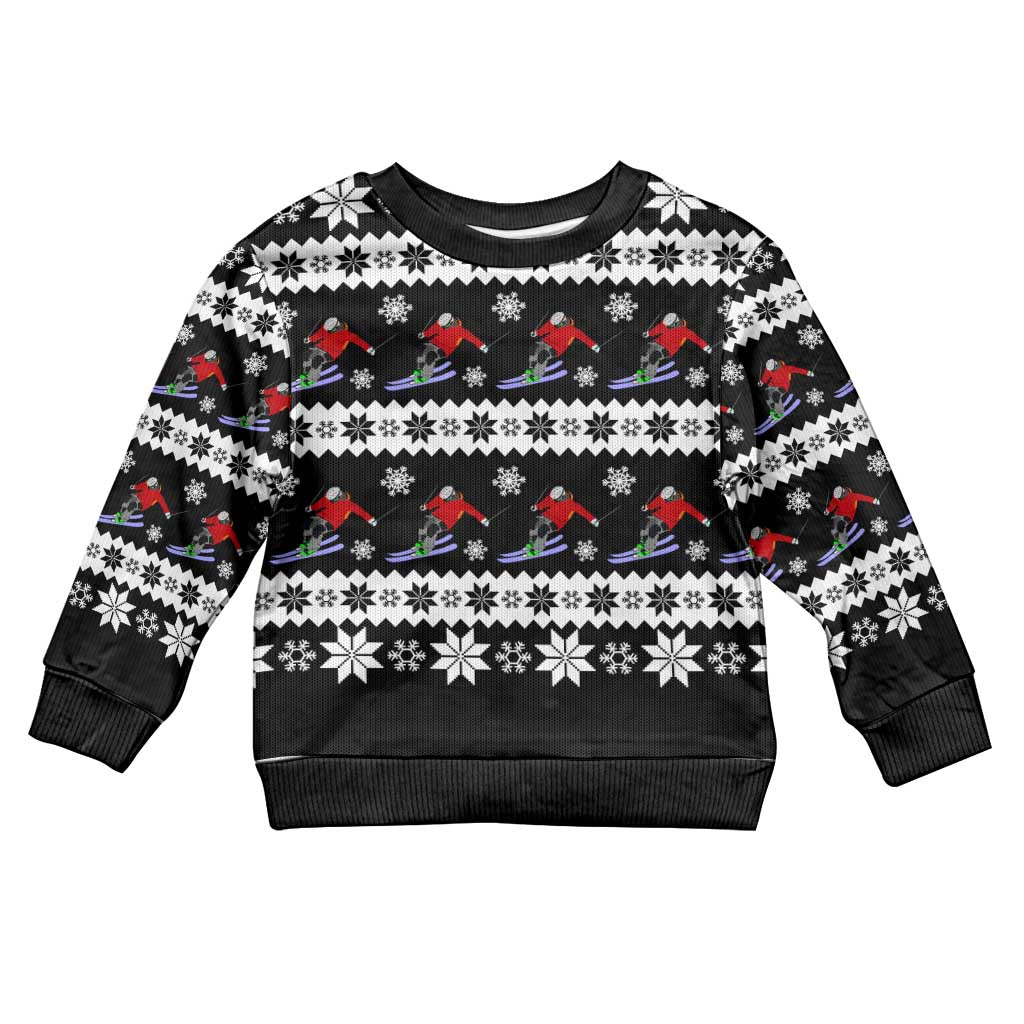 Skiing Snowflake Christmas Kid Ugly Christmas Sweater Xmas Holiday Patterns - Wonder Print Shop