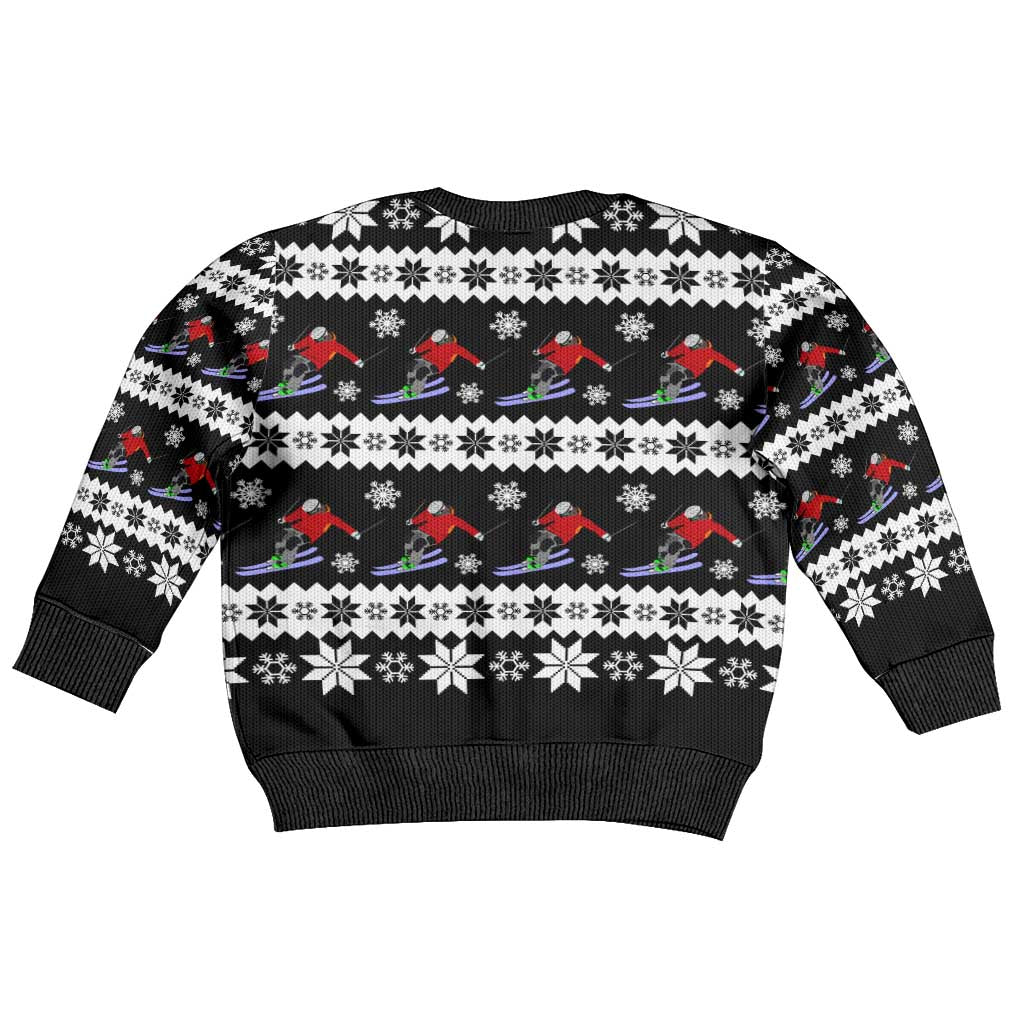 Skiing Snowflake Christmas Kid Ugly Christmas Sweater Xmas Holiday Patterns - Wonder Print Shop