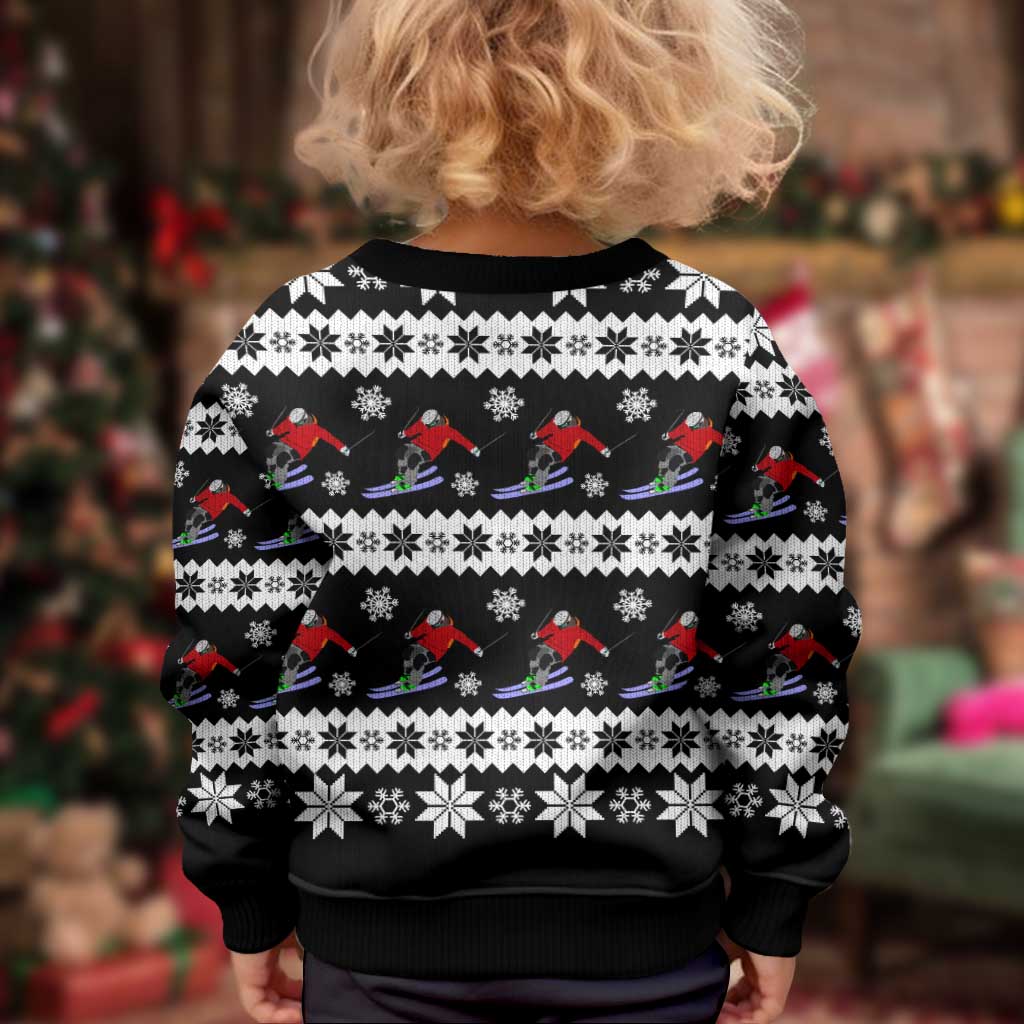 Skiing Snowflake Christmas Kid Ugly Christmas Sweater Xmas Holiday Patterns - Wonder Print Shop