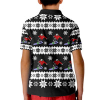 Skiing Snowflake Christmas Kid Polo Shirt Xmas Holiday Patterns - Wonder Print Shop