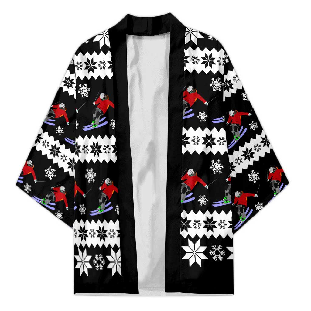 Skiing Snowflake Christmas Kimono Xmas Holiday Patterns - Wonder Print Shop