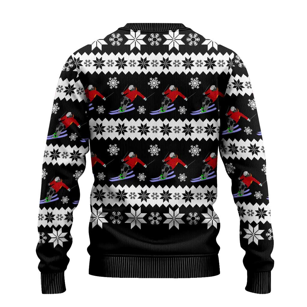 Skiing Snowflake Christmas Ugly Christmas Sweater Xmas Holiday Patterns - Wonder Print Shop