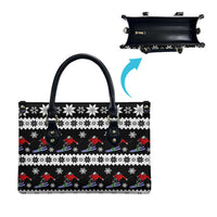 Skiing Snowflake Christmas Leather Bag Xmas Holiday Patterns - Wonder Print Shop