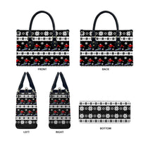 Skiing Snowflake Christmas Leather Bag Xmas Holiday Patterns - Wonder Print Shop