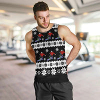 Skiing Snowflake Christmas Men Tank Top Xmas Holiday Patterns - Wonder Print Shop