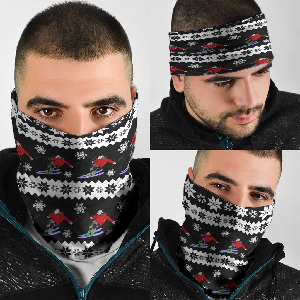Skiing Snowflake Christmas Neck Gaiter Xmas Holiday Patterns - Wonder Print Shop