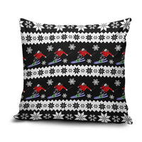 Skiing Snowflake Christmas Pillow Cover Xmas Holiday Patterns - Wonder Print Shop