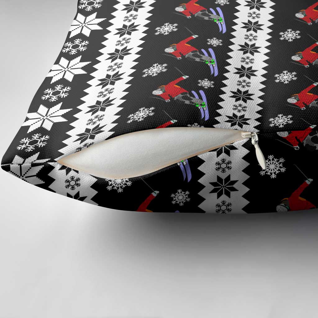 Skiing Snowflake Christmas Pillow Cover Xmas Holiday Patterns - Wonder Print Shop