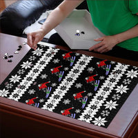 Skiing Snowflake Christmas Puzzle Xmas Holiday Patterns - Wonder Print Shop