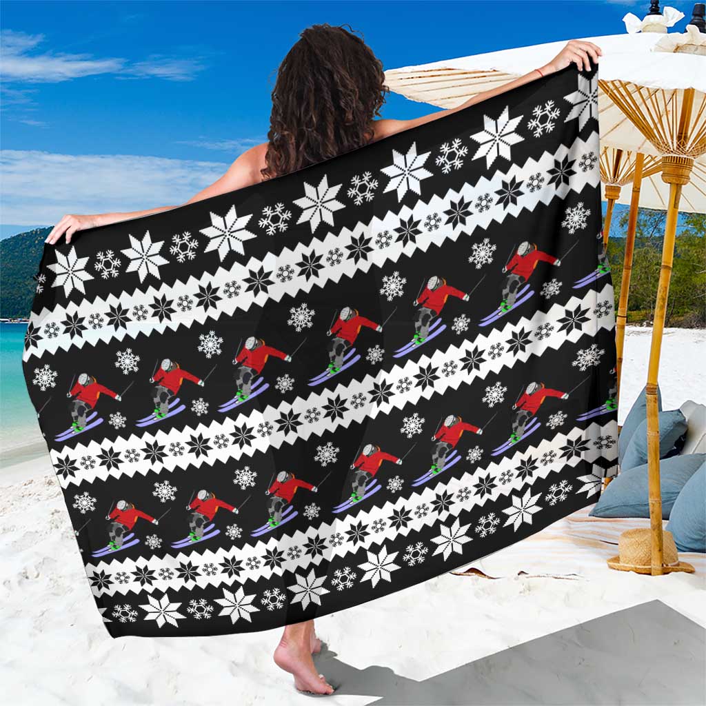 Skiing Snowflake Christmas Sarong Xmas Holiday Patterns - Wonder Print Shop