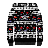 Skiing Snowflake Christmas Sherpa Hoodie Xmas Holiday Patterns - Wonder Print Shop