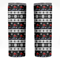 Skiing Snowflake Christmas Skinny Tumbler Xmas Holiday Patterns - Wonder Print Shop