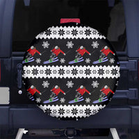 Skiing Snowflake Christmas Spare Tire Cover Xmas Holiday Patterns - Wonder Print Shop