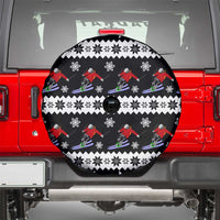 Skiing Snowflake Christmas Spare Tire Cover Xmas Holiday Patterns - Wonder Print Shop