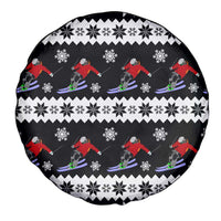 Skiing Snowflake Christmas Spare Tire Cover Xmas Holiday Patterns - Wonder Print Shop