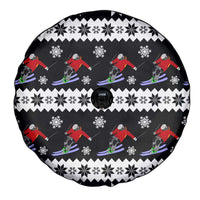 Skiing Snowflake Christmas Spare Tire Cover Xmas Holiday Patterns - Wonder Print Shop