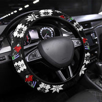 Skiing Snowflake Christmas Steering Wheel Cover Xmas Holiday Patterns - Wonder Print Shop