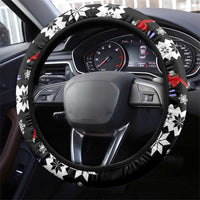 Skiing Snowflake Christmas Steering Wheel Cover Xmas Holiday Patterns - Wonder Print Shop