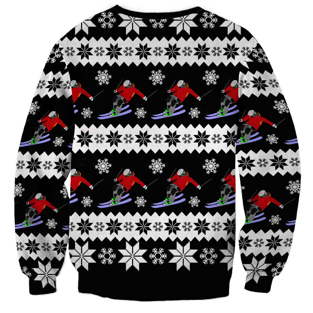 Skiing Snowflake Christmas Sweatshirt Xmas Holiday Patterns - Wonder Print Shop