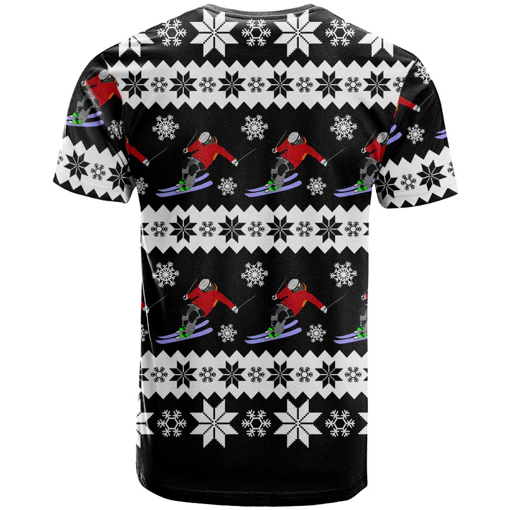 Skiing Snowflake Christmas T Shirt Xmas Holiday Patterns - Wonder Print Shop