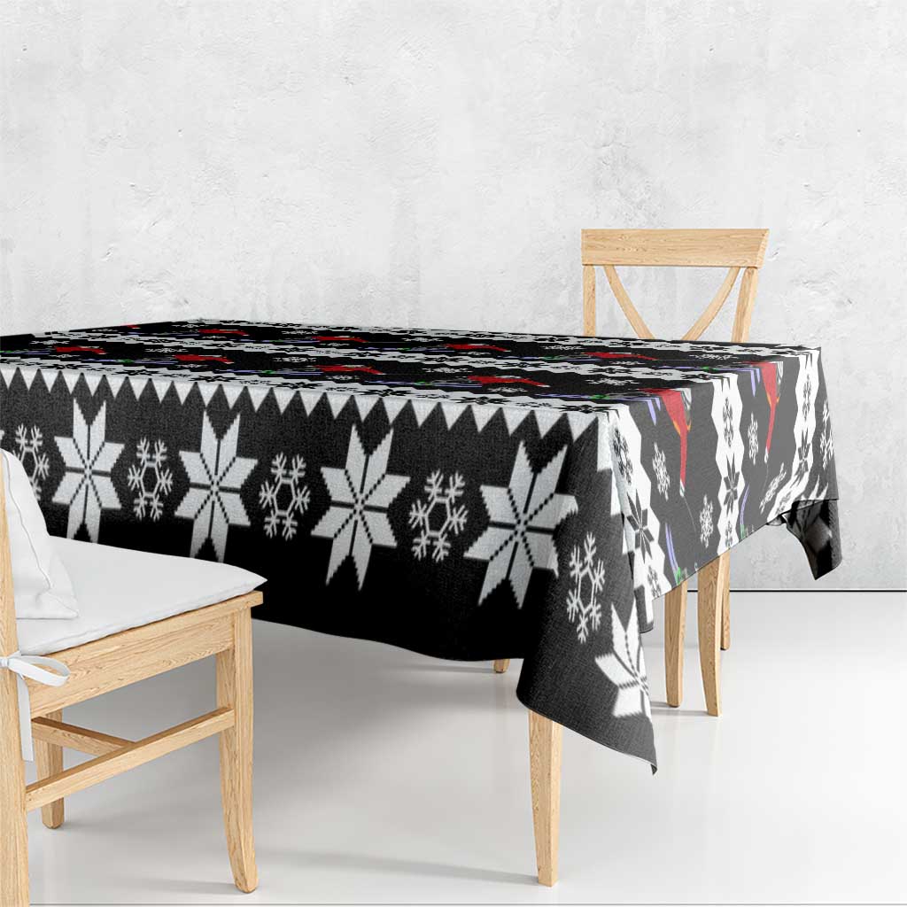 Skiing Snowflake Christmas Tablecloth Xmas Holiday Patterns - Wonder Print Shop