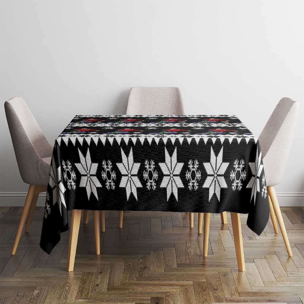 Skiing Snowflake Christmas Tablecloth Xmas Holiday Patterns - Wonder Print Shop