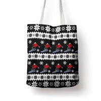 Skiing Snowflake Christmas Tote Bag Xmas Holiday Patterns - Wonder Print Shop