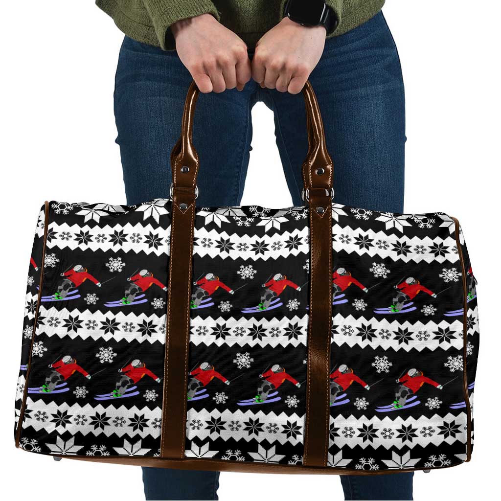 Skiing Snowflake Christmas Travel Bag Xmas Holiday Patterns - Wonder Print Shop