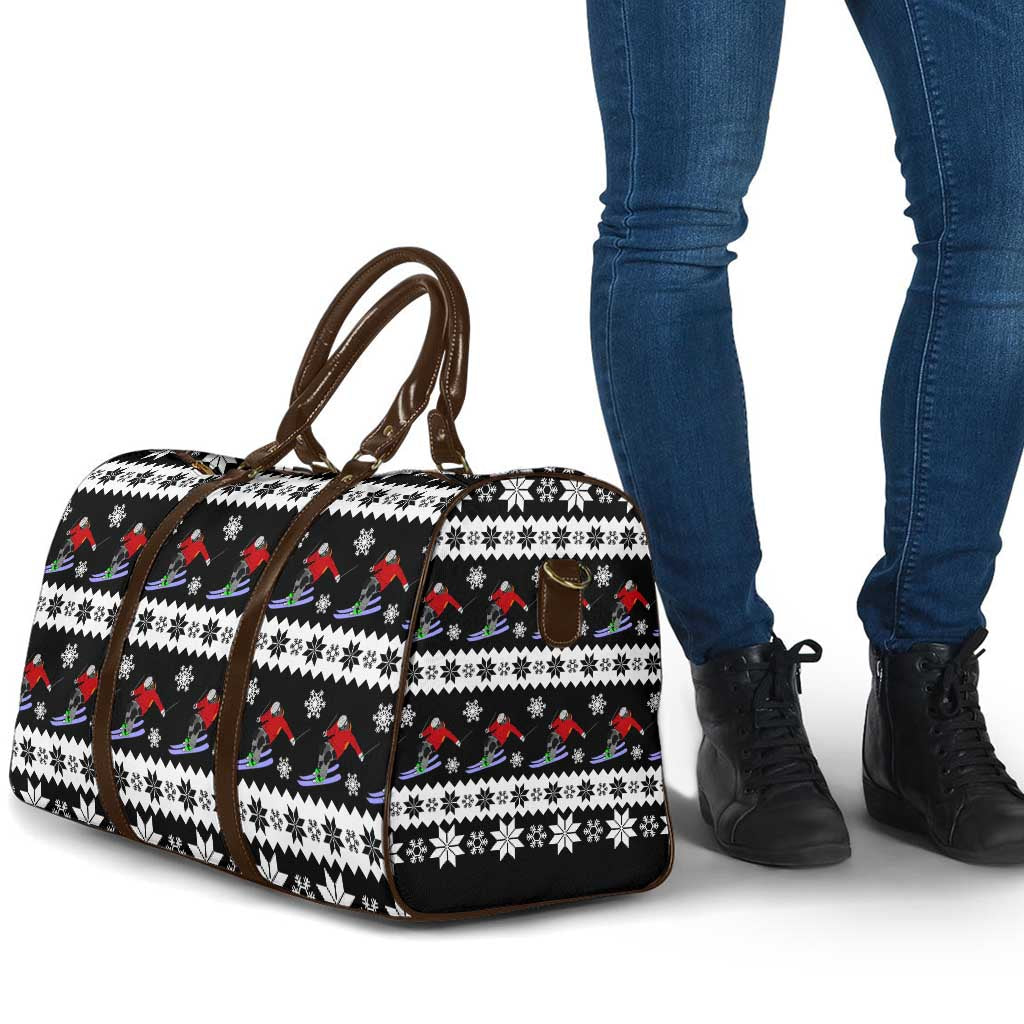 Skiing Snowflake Christmas Travel Bag Xmas Holiday Patterns - Wonder Print Shop