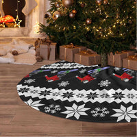 Skiing Snowflake Christmas Tree Skirt Xmas Holiday Patterns - Wonder Print Shop