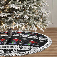 Skiing Snowflake Christmas Tree Skirt Xmas Holiday Patterns - Wonder Print Shop