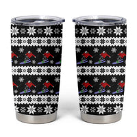 Skiing Snowflake Christmas Tumbler Cup Xmas Holiday Patterns - Wonder Print Shop