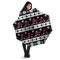 Skiing Snowflake Christmas Umbrella Xmas Holiday Patterns - Wonder Print Shop