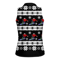 Skiing Snowflake Christmas Women Sleeveless Polo Shirt Xmas Holiday Patterns - Wonder Print Shop