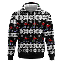 Skiing Snowflake Christmas Zip Hoodie Xmas Holiday Patterns - Wonder Print Shop